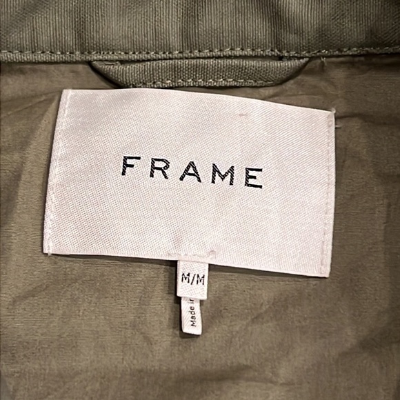 ⭐️ FRAME Two Pocket Cotton Poplin Army Jacket in Deep Army Size Medium - Picture 6 of 9